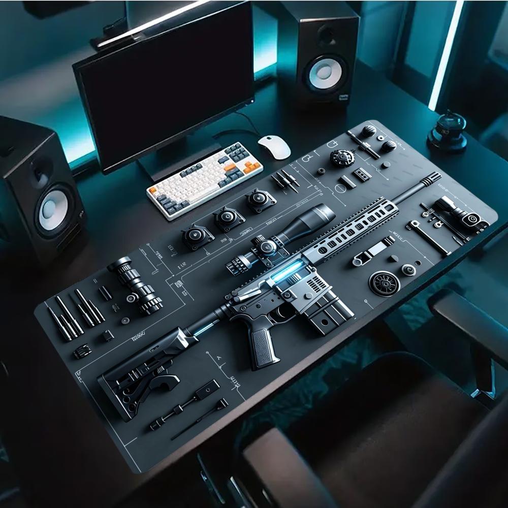 Office Tech Gear - Industriële Technologie Layout Uitgebreide Gaming Muismat