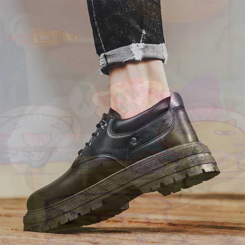 Office Tech For Men - Donker natuurlijk leer Mode-sneakers Tennis Herensneakers