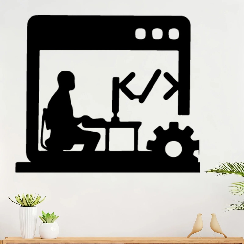 Tech Office Wall - Moderne Code Master metalen wanddecoratie met