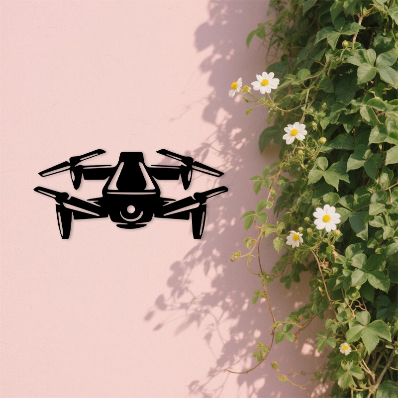 Office Tech For Men - 2D platte drone silhouet metalen wanddecoratie,
