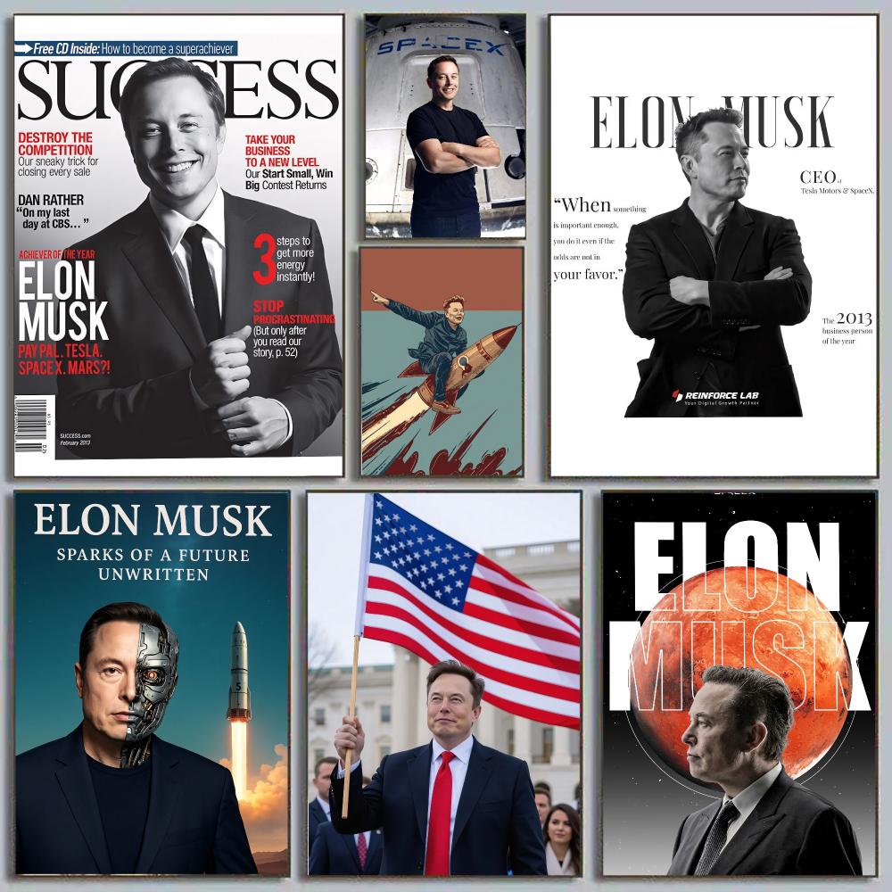 Tech Office Wall - Elon Musk Dogefather Tech Visionair SpaceX