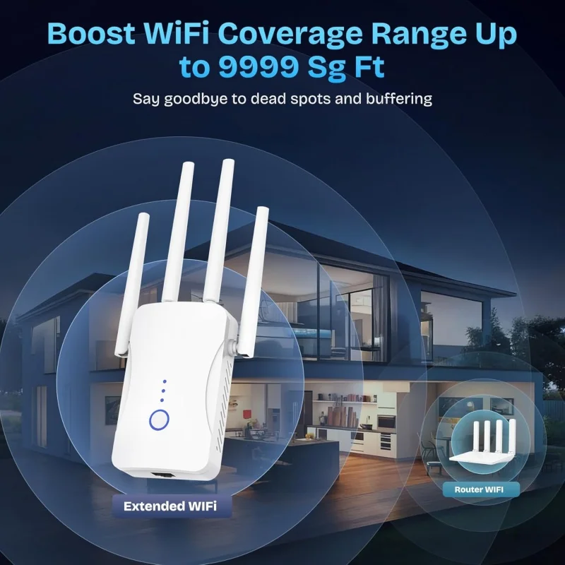 2.4G/5GHz Dual Band WiFi Repea - Wifi Range Extender recensie en prijs